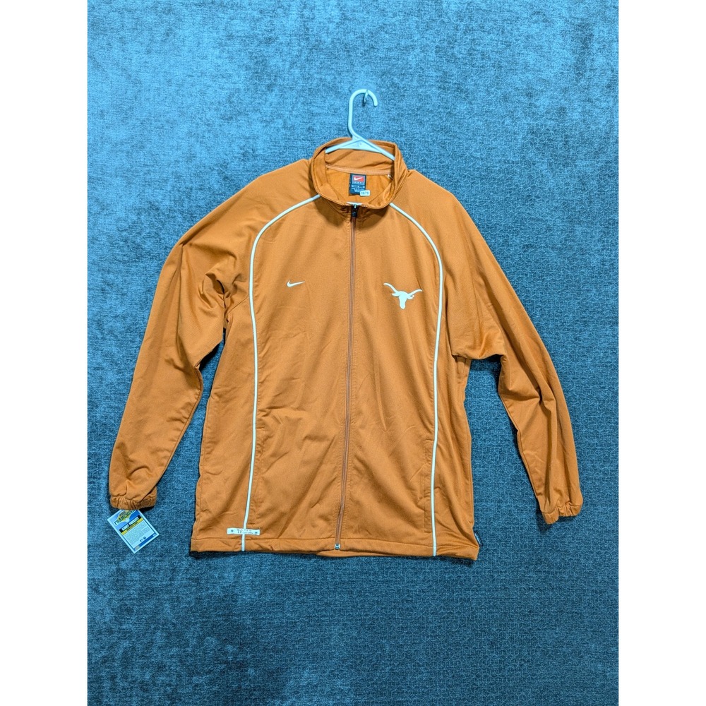 Nike Team Texas Longhorns Track Jacket Burnt Orange Full Zip Mens Large 1679
